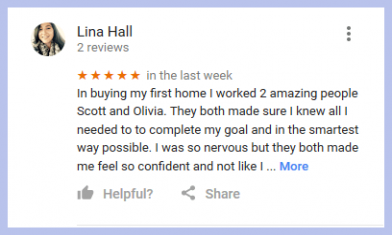 Lina Hall customer review