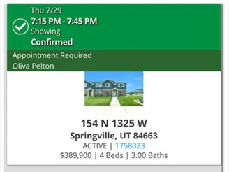 Showed a Home for Sale in Springville UT
