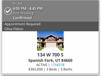 Buyer Showing in Spanish Fork UT