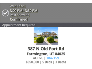 Showed my client 387 Old Fort Rd, Farmington, UT 84025