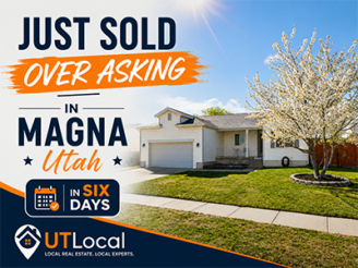Single-story rambler home with two-car garage in Magna, Utah, sold over asking price