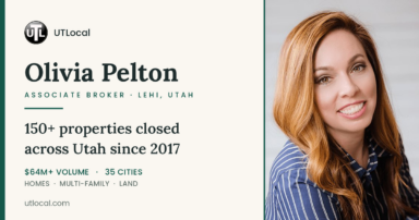 Olivia Pelton, Associate Broker with UTLocal in Lehi, Utah, who has closed over 150 properties statewide