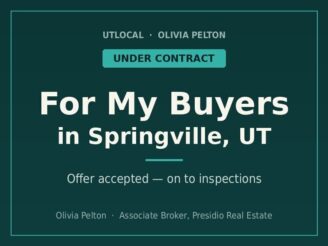 Under contract for my buyers in Springville, UT — after a day of touring homes, they found the one and their offer was accept...