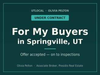 Under contract for my buyers in Springville, UT — after a day of touring homes, they found the one and their offer was accept...